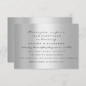 双子のベビーシャワー　足に輝く青い男の子のグレー 招待状 (正面/裏面)