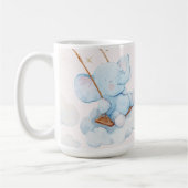 双子のベビーゾウが喜びを倍増 コーヒーマグカップ (左)