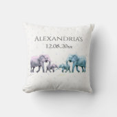 双子のベビーピンクとブルーエレファント クッション (正面)
