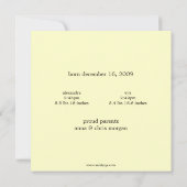 双子のベビー写真誕生のお知らせ 案内状 (裏面)