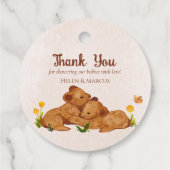 双子のベビー男女兼用感謝していユー フェイバータグ (裏面)