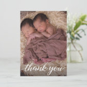 双子のベビー誕生のお知らせ 案内状 (スタンド正面)