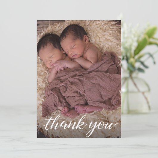 双子のベビー誕生のお知らせ 案内状 (スタンド正面)