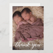 双子のベビー誕生のお知らせ 案内状 (正面/裏面)