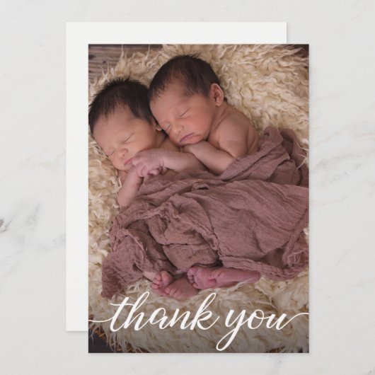 双子のベビー誕生のお知らせ 案内状 (正面/裏面)