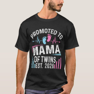 双子のママに昇格 2026年予定 ベビーシャワー ヴィンテージ Tシャツ