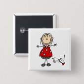 双子のママTシャツ&ギフト 缶バッジ (正面&裏面)