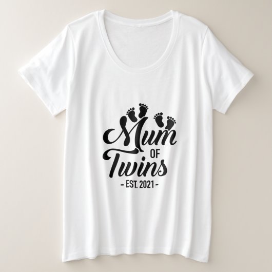 双子のムーム2021 プラスサイズTシャツ (デザイン正面)