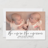 双子のメリー誕生の写真が多い 案内状 (正面)