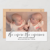 双子のメリー誕生の写真が多い 案内状 (正面/裏面)