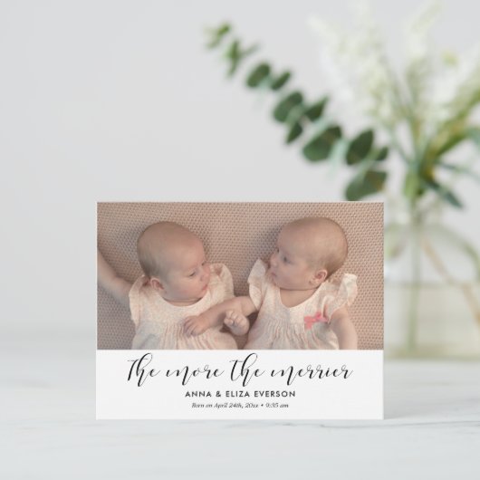 双子のメリー誕生写真の発表 ポストカード (スタンド正面)