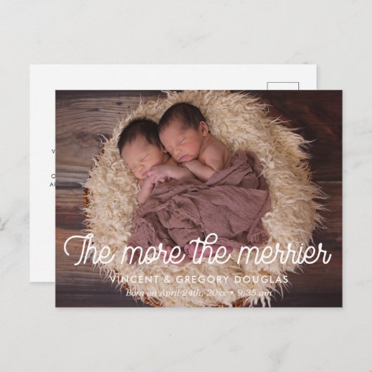 双子のメリー誕生発表が多い ポストカード (正面/裏面)