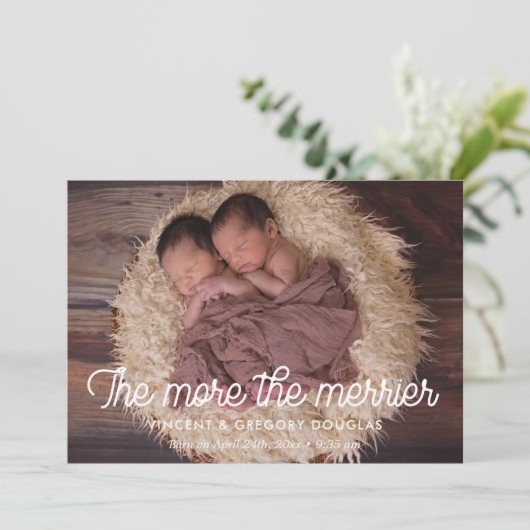 双子のメリー誕生発表カードが増える 案内状 (スタンド正面)