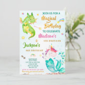 双子のメルミコーンとドラゴンの誕生日の招待状 招待状 (スタンド正面)