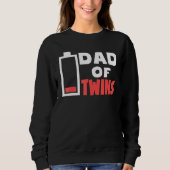 双子のメンズパパ疲れた双子のパパ低バッテリーファテ スウェットシャツ (正面)