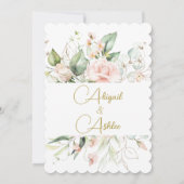 双子のユダヤ教の女の子の赤ちゃんの名前付け 水彩花イラスト 招待状 (裏面)