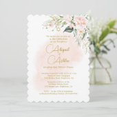 双子のユダヤ教の女の子の赤ちゃんの名前付け 水彩花イラスト 招待状 (スタンド正面)