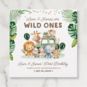 双子のワイルド・ワン 1歳の誕生日 サファリ動物 フェイバータグ (正面)
