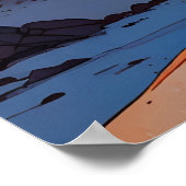 双子の下で広大なエイリアン砂漠を探検する宇宙飛行士 ポスター (角)