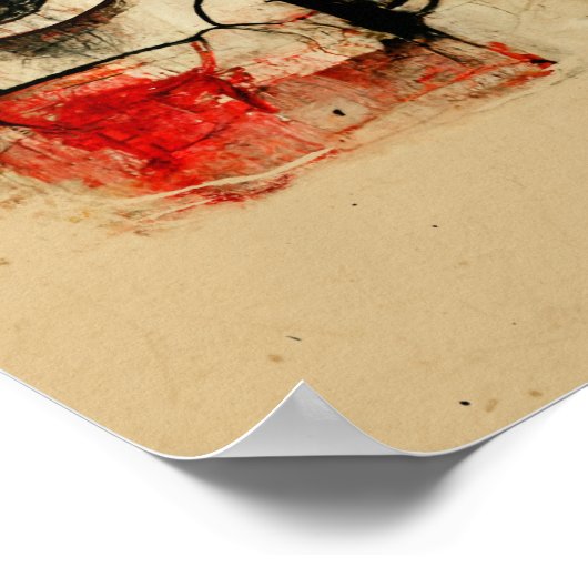 双子の人形 – 顔&アイズ抽象芸術アート ポスター (角)