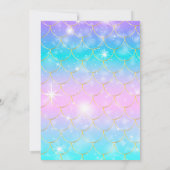 双子の人魚の女の子の誕生日　海の下のパーティー 招待状 (裏面)