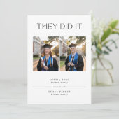 双子の偉業 | 2025年卒業パーティーの写真 招待状 (スタンド正面)