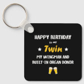 双子の兄への誕生日お祝いウィングマンジョーク キーホルダー (正面)