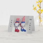 **双子の兄弟姉妹**誕生日カード カード (黄色い花)