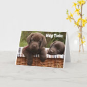 **双子の兄弟姉妹**誕生日カード カード (黄色い花)