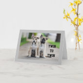 **双子の兄弟姉妹**誕生日カード カード (黄色い花)