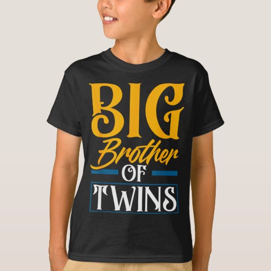 双子の兄 新しい弟・妹 楽しいツインズ Tシャツ (正面)