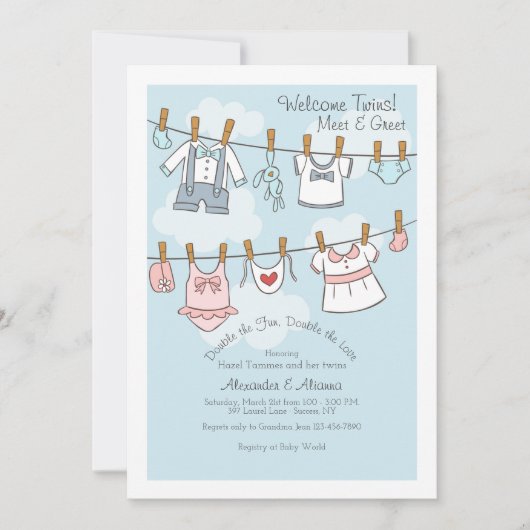 双子の出会いと挨拶の招待状 招待状 (正面)