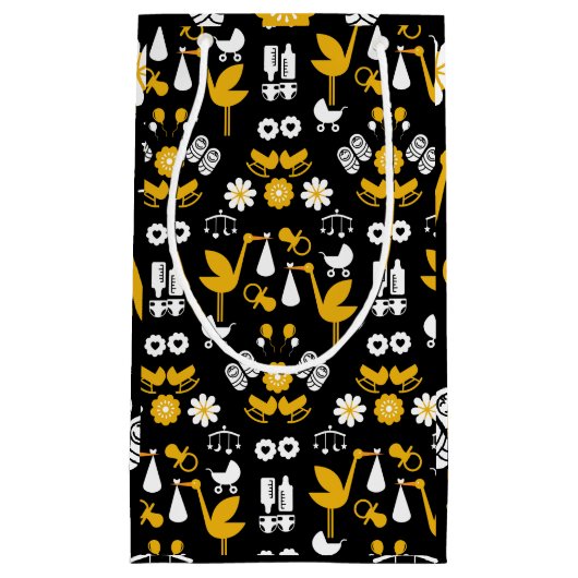 双子の出産おめでとうステッカー スモールペーパーバッグ (正面)