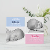 双子の出産の告知/サンキューカード サンキューカード (スタンド正面)