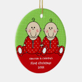 双子の初クリスマス オーナメント 男の子 女の子 (右)