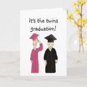 双子の卒業カードです カード (黄色い花)