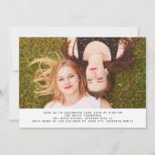 双子の卒業写真 招待状 (裏面)