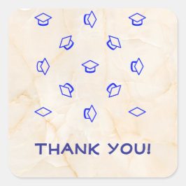 双子の卒業生が「ありがとう」と言う スクエアシール