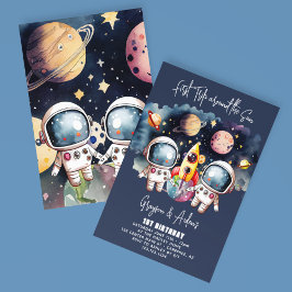 双子の太陽一周初誕生日 1歳の誕生日 招待状