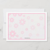 双子の女の子がピンクの毛布の束と大きなリボンでデザインされたベビーシャワー招待状 招待状 (裏面)