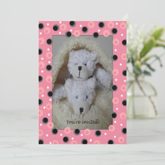 双子の女の子がベビーシャワーの招待を受ける 招待状 (スタンド正面)