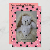 双子の女の子がベビーシャワーの招待を受ける 招待状 (正面/裏面)