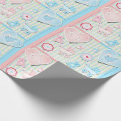双子の女の子と男の子の赤ちゃんシャワー ラッピングペーパー (角)