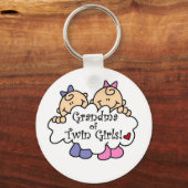 双子の女の子のおばあちゃん キーホルダー (正面)