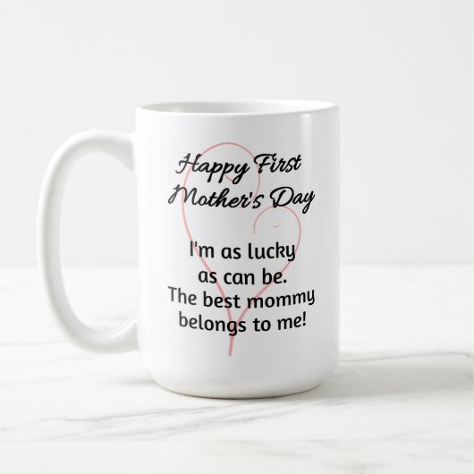 双子の女の子のための最初の母の日のコーヒーマグ コーヒーマグカップ (左)