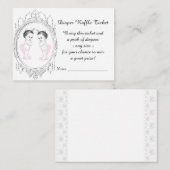 双子の女の子のオムツくじチケット エンクロージャーカード (正面/裏面)