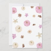 双子の女の子のカボチャ ピンクの花のベビーシャワー 招待状 (裏面)