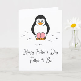 双子の女の子のパパになる日 おめでとう ペンギンのパパ カード