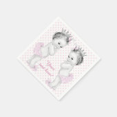 双子の女の子のベビーシャワー スタンダードカクテルナプキン (角)