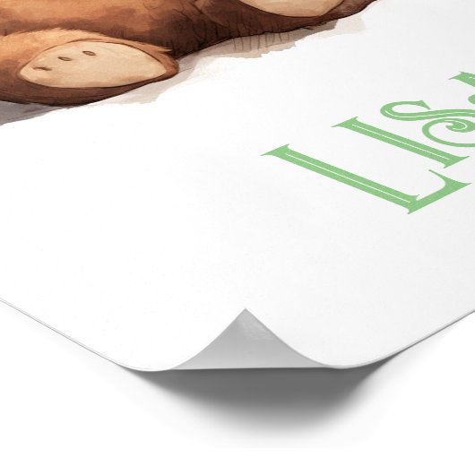 双子の女の子の子供部屋、ヴィンテージテディベア、 ポスター (角)